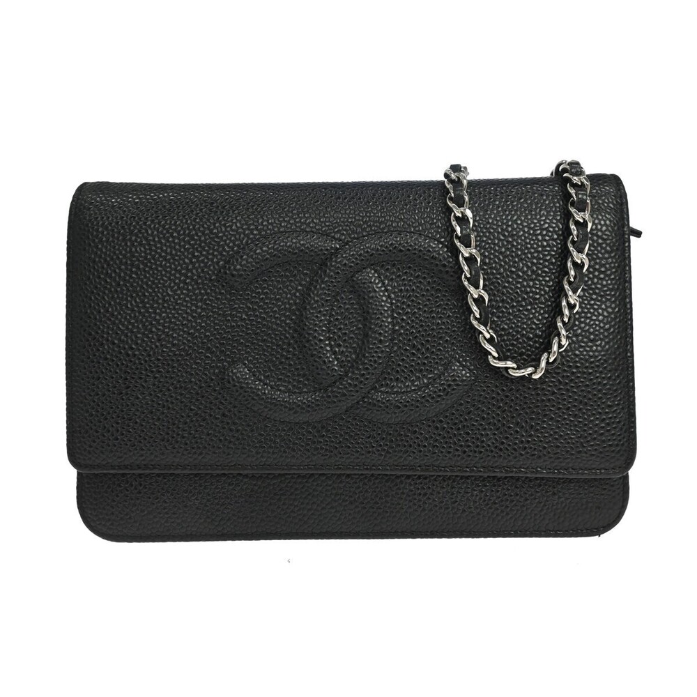 Chanel Timeless Wallet on Chain Caviar
